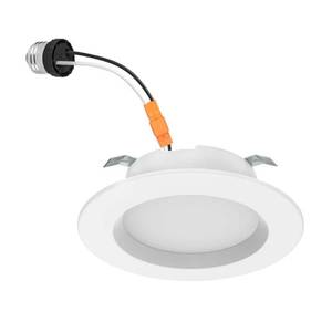 lot 8413 image: 4 in. New Construction or Remodel White Dimmable LED Recessed Trim with Adjustable Color Changing Technology (4-Pack)