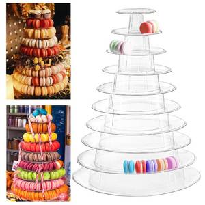 lot 9776 image: Nicunom 10 Tiers Round Macaron Tower Stand, Plastic Macaron Display Rack Clear Macaron Display Holder Cake Stand Desserts Display for Wedding Birthday Baby Shower Party Decor
