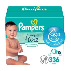 lot 9786 image: Pampers Aqua Pure Sensitive Baby Wipes - 336ct