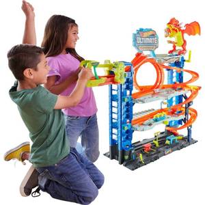 lot 9811 image: Hot Wheels City Ultimate Garage Playset Plastic Toy Vehicle Set, Includes Car, Non-Powered, Adult Assembly Required, Ages 4 - Retail $149.99