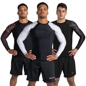 lot 10002 image: Sanabul Essential Long Sleeve Compression Training Rash Guard for MMA BJJ Wrestling Grappling and No Gi Jiu Jitsu Rashguard - White, X-Large