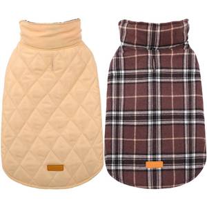 lot 10006 image: Kuoser Waterproof Dog Coat, Reversible Dog Jacket for Medium Dogs, Adjustable Durable Doggie Winter Coat Warm Puppy Cold Weather Apparel from Small to Large Breed, Brown M