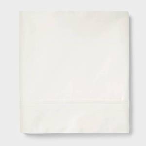 lot 10023 image: TwinTwin XL 400 Thread Count Performance Flat Sheet Sour Cream - Threshold�� Cotton Sateen, Machine Washable