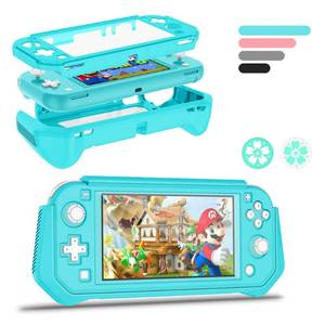 lot 10047 image: Protective Case for Nintendo Switch Lite, Full Protection Switch Lite Cover, TPU Shock-Absorption and Anti-Scratch for Nintendo Switch Lite Skin with Bult-in Screen Protector & Thumb Grip Caps, Blue