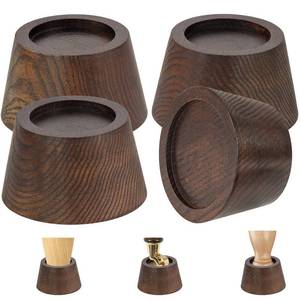 lot 10058 image: FASONLA Bed Risers (Set of 4) - Oak Solid Wooden Furniture Risers with Non-Slip Recessed Hole (Monolithic Wood, 4pcs-2 Hight-Walnut Color)