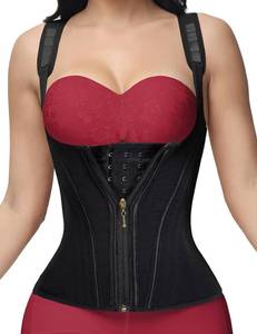 lot 10060 image: SHAPSHE Waist Trainer for Women, Tummy Control Sports Girdle, Workout Body Shaper with Adjustable Shoulder Strap Black