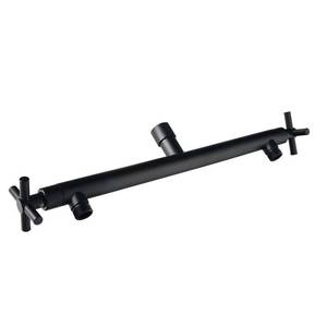 lot 10066 image: HAOXIN Double Outlet Manifold with Shut Off Valves for Dual Sprayer Showering System, All Brass Adapter Matte Black,STB01-L