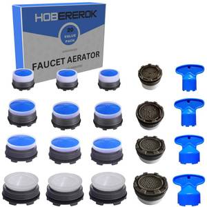 lot 10094 image: 16PCS Faucet Aerators Faucet Aerator Replacement Faucet Aerator Bathroom Sink with 4PCS Faucet Aerator Removal Tool Aerator Key, Water Saving Sink Flow Restrictor Set M 16.5mm 18.5mm 21.5mm 24mm