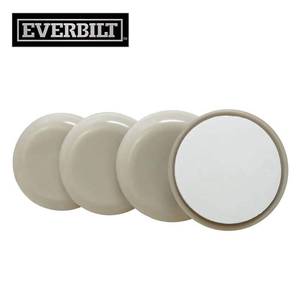 lot 10432 image: 1 in. Beige Round Self-Adhesive Plastic Heavy-Duty Furniture Slider Glides for Carpeted Floors (4-Pack)