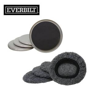 lot 10457 image: 4-34 in. Round Plastic Furniture Sliders and Socks for Hard and Carpeted Floor Protection (8-Piece)