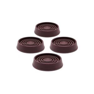 lot 12302 image: 1-34 in. Brown Round Smooth Rubber Floor Protector Furniture Cups for Carpet and Hard Floors (4-Pack)