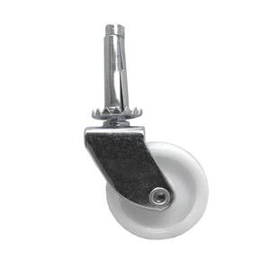 lot 12323 image: 1 58 in. White Plastic and Steel Swivel Stem Casters with 50 lb. Load Rating 4 Pack