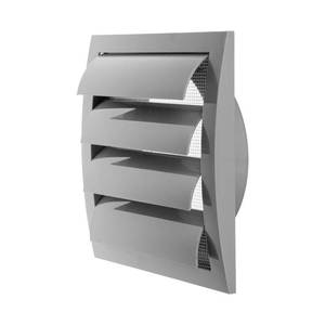 lot 12334 image: Gray Exhaust Hood Vent 6 Inch with Built-in Pest Guard Screen and Flange, Air Vent Cover, HVAC Exhaust Vent Duct Cover, Exhaust Cap