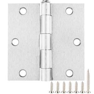 lot 12338 image: 18 Pack Brushed Nickel 3.5 Inch Door Hinge for Doors Interior Door Hinges Bathroom Pantry Bedroom Satin Nickel Door Hinges 3 12 Sliver Hinges Removable 3-12 Square Hinges Hardware