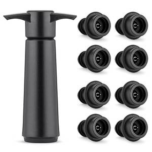 lot 12396 image: Wine Stopper Vacuum Kit - Vacuum Pump & 8 Stoppers, Keeps Wine Fresh for up to 7 Days