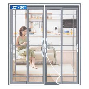 lot 12427 image: LONGEAS Upgraded PET Mesh Magnetic Screen Door Stronger Than Fiberglass and Polyester,Hands Free,Keep Bugs Out,Pet & Kid Friendly,Fit Door Size 32 X 80, Screen Size 34 X 82