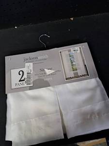 lot 12455 image: Jackson Smith Simone White Sheer Voile Panel Pair 38x84