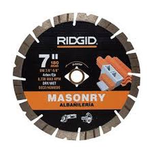 lot 2377 image: RIDGID 7-inch Masonry Diamond Blade 180mm