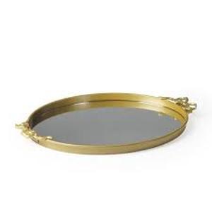 lot 8364 image: Oval Mirrored Tray Set (2)