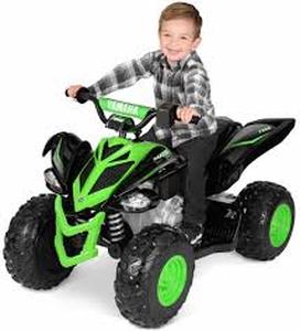 lot 11586 image: Yamaha Raptor 700R Youth Electric ATV - GreenBlack (No Battery)