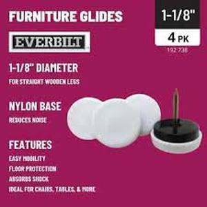 lot 12319 image: Everbilt 1-18 inch Furniture Glides 4-Pack Nail-On