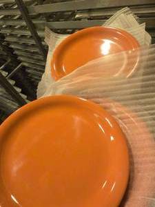 lot 15901 image: (5 Cases) Carlisle 4300652 Durus Melamine Narrow Rim Salad Plate, 7-14 Diameter x 34 Height, Sunset Orange (48 in each Case)