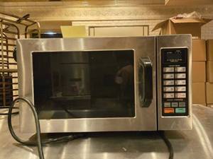 lot 15833 image: Commercial Stainless Steel Microwave with Preset Menu