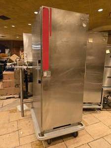 lot 15842 image: Commercial Stainless Steel Food Transport Cabinet with Temperature Gauge