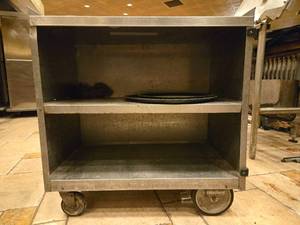 lot 15844 image: Commercial Stainless Steel Mobile Storage Cart