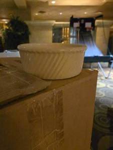 lot 27274 image: (13) White Ceramic Ribbed Serving Bowls