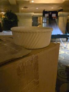 lot 27275 image: (12) White Ceramic Ribbed Serving Bowls