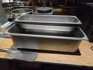 lot 27304 image: Commercial Stainless Steel Full-Size Long Steam Table Pans