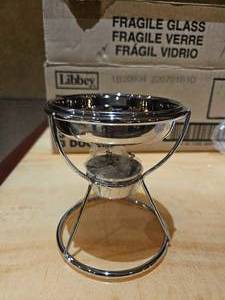 lot 27264 image: Libbey Glass Bowl with Chrome Stand 1B20904