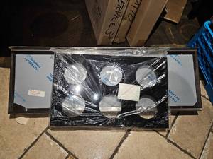 lot 27340 image: Stainless steel shelf and Plastif insert with 6 cutouts