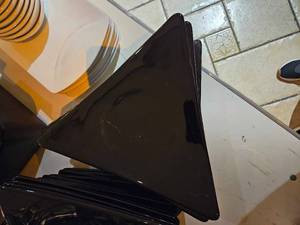 lot 27346 image: 12- Commercial Black Triangle Serving Plates