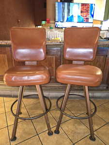 lot 65003 image: Majestic Industries 32in Casino Bar Stools - Vinyl - Set of 2