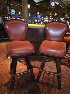 lot 65044 image: Majestic Casino 28in Bar Stools - Swivel Gaming Chairs - Set of 2