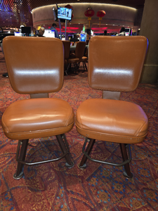 lot 65124 image: Majestic Casino 16in Bar Stools - Swivel Gaming Chairs - Set of 2