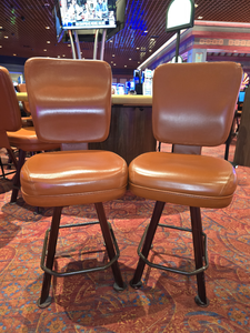 lot 65132 image: Majestic Casino 28in Bar Stools - Swivel Gaming Chairs - Set of 2