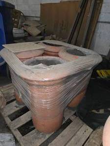 lot 781 image: (4) Commercial Terracotta Outdoor Ashtrays