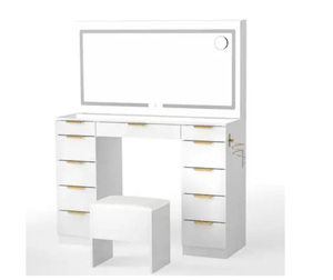 lot 29458 image: PamaPic 15.7-in White Makeup Vanity