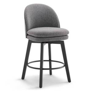 lot 29461 image: MROYAL Bar Stools Upholstered Bar Chairs with Double-Layer Cushion Armless Fabric Swivel Barstools Modern Counter Stool with Back and Wood Legs Stool for Kitchen Island Living Room, 26 H, Gray