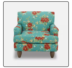 lot 29501 image: The Pioneer Woman Vintage Floral Low Back Fabric Accent Chair, Teal