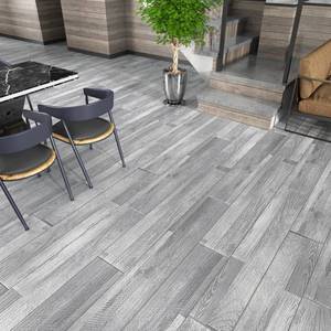 lot 29503 image: WESTICK Grey Peel and Stick Floor Tile Waterproof Bathroom Floor Tiles Sticker Self Adhesive Linoleum Vinyl Flooring for Camper Kitchen Bedroom Garge Removable Flooring Tile 20 PCS 6 x 36 in