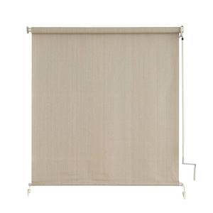 lot 29527 image: sunoff Outdoor Roller Shades��Cordless Patio Roller Up Blinds with Shade Cloth for Porch Gazebo Pergola Balcony Backyard��2 Poles & 1 Fabric��Sesame��48 Wx72 H
