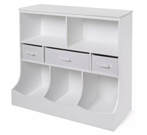 lot 29555 image: Badger Basket Combo Bin Storage Unit with Three Baskets