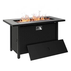 lot 29574 image: Vongrasig Outdoor Propane Fire Table, 45-Inch Gas Fire Pit Table, 50,000 BTU Rectangle Fire Table with Lava Rocks and Steel Lid for Outside Patio Deck Garden Backyard