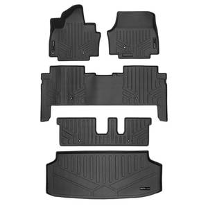 lot 29580 image: SMARTLINER All Weather Custom Fit Black 3 Rows and Cargo Liner Behind The 3rd Row Set Compatible with 2024 Kia EV9 (Only Fits with 2nd Row Bench Seat)
