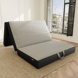 lot 29595 image: ROXGOX Memory Foam Trifold Mattress - Twin Portable Floor Bed 6 Inch, Foldable Mat with Washable Cover, Handle & Non-Slip Bottom, for RV, Travel, Camping, Yoga, 75x38x6