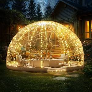 lot 29596 image: VEVOR Garden Dome Igloo Tent House, 9.5 FT Upgraded Dome Tent Garden Igloo with PVC Transparent Cover and Window, Waterproof Outdoor Geodesic Dome Camping Shelter for Patio, Dining Backyard, Party